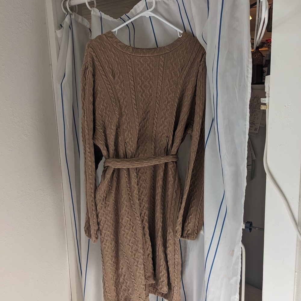 Nursing Queen Brown Long Sleeve Sweater Dress